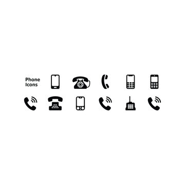 Phone communication device icons telephone mobile