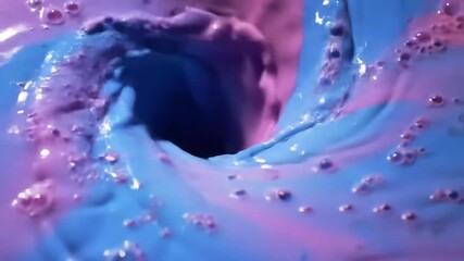 Wall Mural - Vibrant Fluid Swirls A Mesmerizing Mix of Blue & Pink