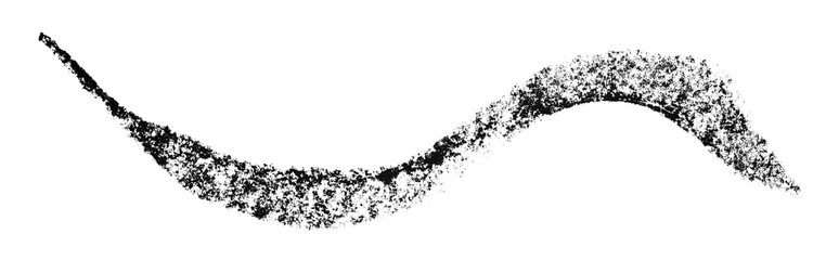 Black crayon brush stroke isolated on transparent background