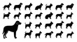 © mod - Dog Breed Silhouettes: A comprehensive array of dog silhouettes, showcasing a variety of breeds in elegant, minimalist designs for various creative projects.