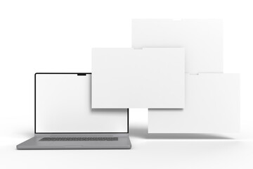 Wall Mural - modern laptop screen website mockup. showcase websites, apps, or browser interfaces. blank frame, is