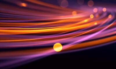 Poster - Abstract digital background with colorful light streaks and lines moving rapidly in the dark,