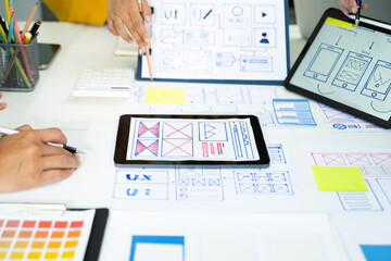 ux graphic designer planning application process development prototype wireframe for web smart phone