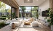 © Mnusia - Modern, light-filled living room with outdoor views