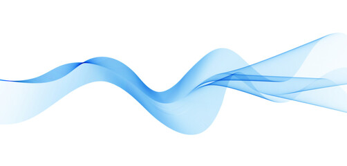 Wall Mural - Abstract Background, Transparent Waved Lines. Soft Blue Smoke Wave BG. Colorful Gradient Flowing Wavy Lines. Vector illustration.