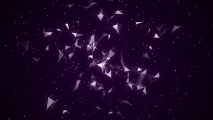 Poster - Futuristic geometric background with connecting points and lines. Dynamic purple digital background. Network dynamic concept. Big data complex with compounds. 3D rendering.