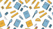 © supasup - Seamless Vector Pattern of Colorful Stationery Items
