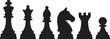 © Masud - Set of chess vector icons. Black silhouette with chess. King, queen, pawn, horse and rook