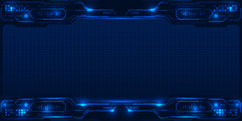 Wall Mural - Abstract technology window background with futuristic digital panel and hi tech frame.Vector illustrations.  