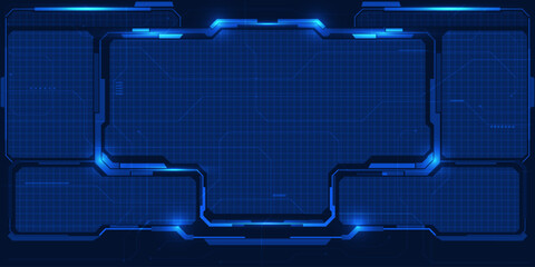 Wall Mural - abstract futuristic technology background with empty grid hi tech panel.Vector illustrations.