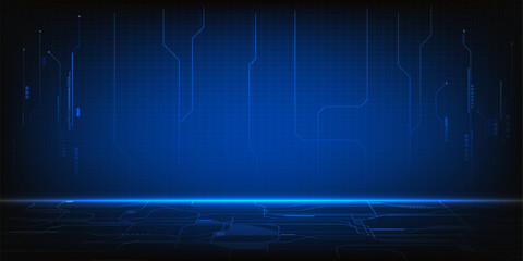Wall Mural - Abstract technology background with empty space and digital circuit patterns.Vector illustrations.