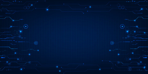 Wall Mural - Abstract technology background with hi tech circuit patterns on side.Vector illustrations.