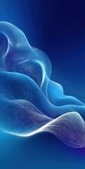 Poster - Abstract blue wave design with dynamic flowing lines and glowing highlights