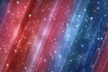 Poster - Abstract vertical streaks with starry cosmic background in red and blue