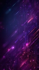 Poster - Modern geometric purple and blue abstract background with glowing elements