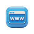 © Ruma - A blue square icon with www symbolizes internet browsing and website access isolated on transparent background