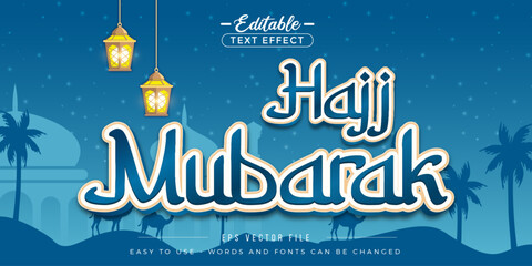 Poster - Elegant Hajj Mubarak poster, editable text effect.
