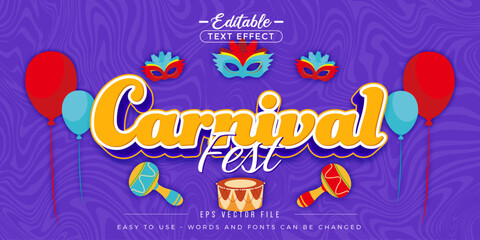 Poster - Carnival fest poster with editable text effects.