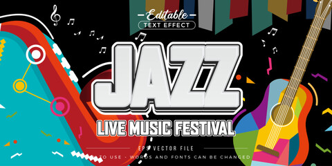Poster - Editable text effect jazz live music festival.