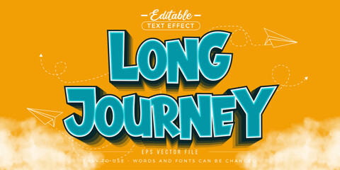 Poster - Long journey text style, editable text effect.