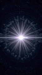 Wall Mural - a cosmic explosion with radiant beams emanating from the center, captured from a frontal angle, rese