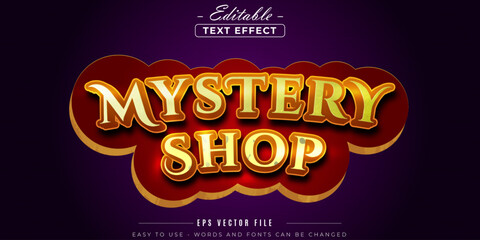 Poster - Glow mystery shop text, editable text effect.