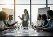 © Yhs City - Diverse Business Team Led by Woman in Modern Office Meeting