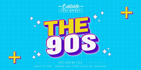 Poster - Retro The 90s editable text effect.