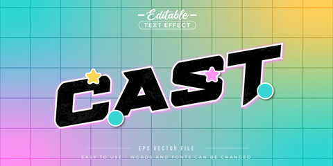 Poster - Cast text style, editable text effect.
