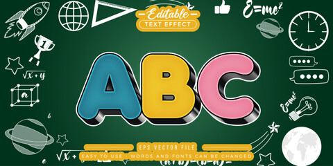 Poster - Colourful ABC editable text effect.