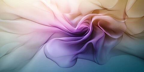 Poster - Ethereal Waves of Light and Color Flow Softly in a Gentle Dance of Silk Smooth Texture Abstract Art