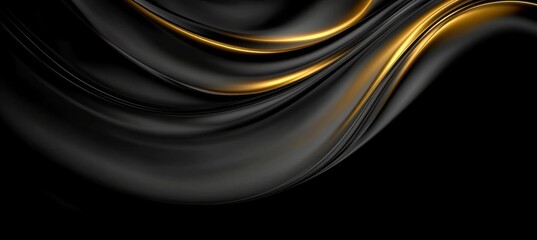 Poster - Elegant Abstract Design with Smooth Waves and Soft Golden Light, Ideal for Luxurious Backdrops