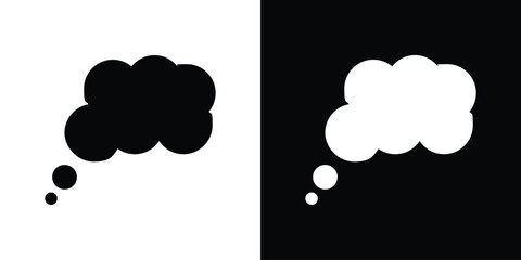 Dream cloud icon set in black glyph style. silhouette collection vector illustration.
