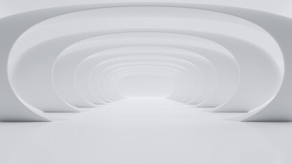 Poster - Abstract Futuristic empty floor and room Sci-Fi Corridor With light for showcase,room,interior,display products.Modern Future cement floor and wall background technology interior concept.3d render