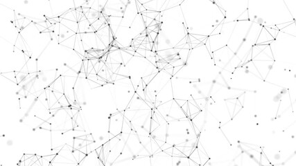 Poster - Abstract polygonal space with dots and lines motion. Data technology and scientific illustration. 3d. Seamless loop. 4K	