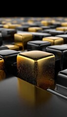 Poster - Stunning Shiny Cube Art Abstraction Design with Geometric Shapes and Luxurious Background Effects