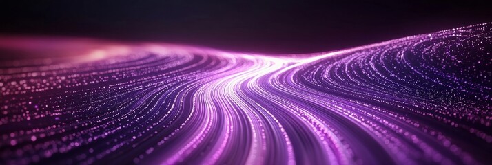 Poster - Majestic Futuristic Purple Illumination Swirl with Sparkles and Glamourous Curves for Beauty Decor
