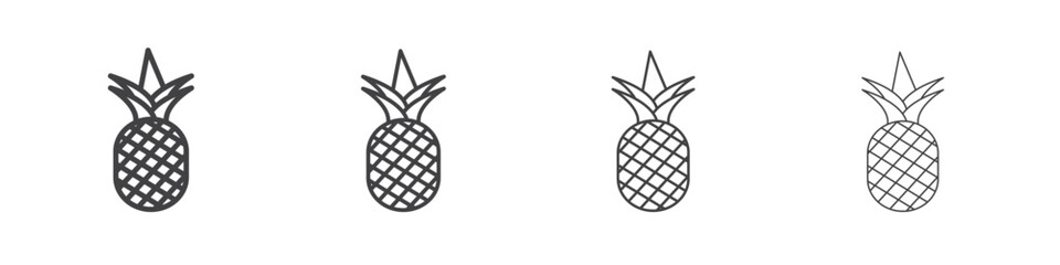 Pineapple icon concept outline symbol design.