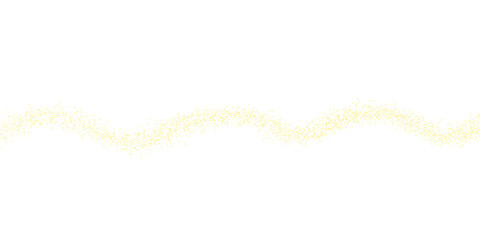 Wall Mural - Sparkling golden glitter wave made of tiny stars, perfect for festive, magical, or celebratory designs. Isolated on a transparent background