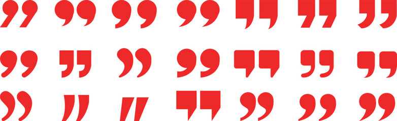 Quote Mark Icon set.Quote chat icon for messaging, communication, and conversation.Quotation symbol. Remark sign in Quote mark on transparent background. Quoted sign . Vector Illustration.