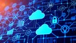 © GFX - Digital network connections with cloud and security icons technology data