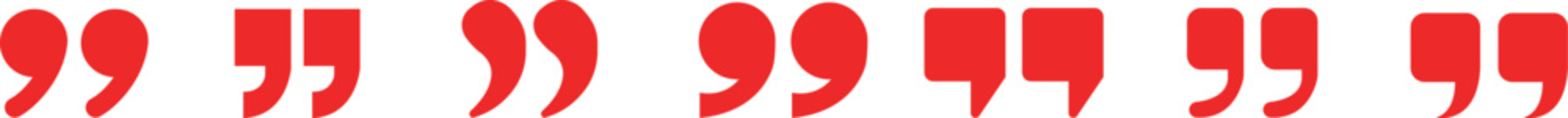 Quote Mark Icon set.Quote chat icon for messaging, communication, and conversation.Quotation symbol. Remark sign in Quote mark on transparent background. Quoted sign . Vector Illustration.