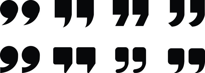 Quote Mark Icon set.Quote chat icon for messaging, communication, and conversation.Quotation symbol. Remark sign in Quote mark on transparent background. Quoted sign . Vector Illustration.