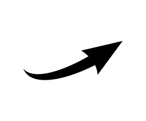 Poster - Black arrow icon. Flat style curved arrow sign icon for your website, design illustration on transparent background. 