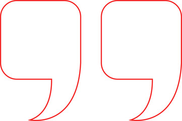 Quote Mark line art Icon.Quote chat icon for messaging, communication, and conversation.Quotation symbol. Remark sign in Quote mark on transparent background. Quoted sign . Vector Illustration.