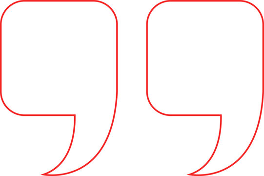 Quote Mark line art Icon.Quote chat icon for messaging, communication, and conversation.Quotation symbol. Remark sign in Quote mark on transparent background. Quoted sign . Vector Illustration.