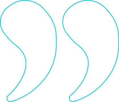 Quote Mark line art Icon.Quote chat icon for messaging, communication, and conversation.Quotation symbol. Remark sign in Quote mark on transparent background. Quoted sign . Vector Illustration.
