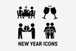 © Rick Cranches - New Year Traditions Icon Set | Festive Isometric Holiday Symbols