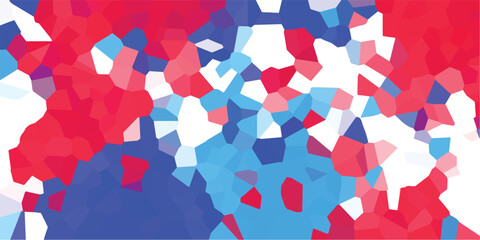 Poster - Abstract digital art mosaic with color transitioning displaying artistic red white and blue tones for contemporary design