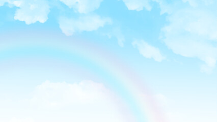 Wall Mural - the vast blue sky and clouds sky. blue sky background. beautiful blue sky clouds and rainbow effect 